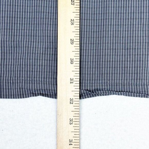 Vintage 90s Levi's Silvertab Shirt Large Grey Button Front Pocket Stripe - Picture 7 of 7